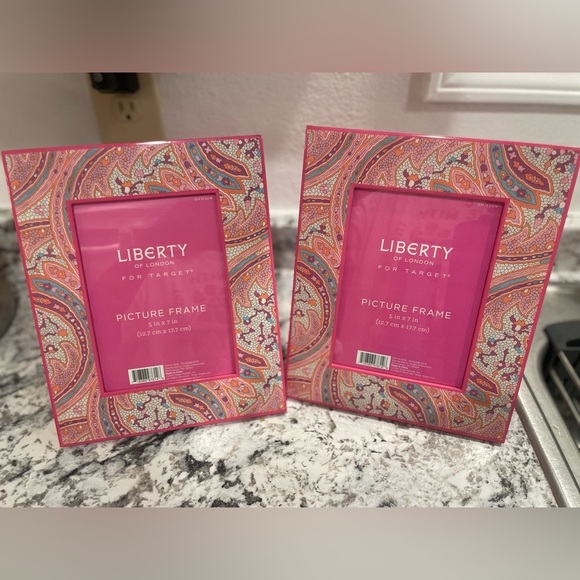 Liberty of London Picture Frame 5" x 7" Paisley Pink Photo Frame Target Set Of 2 - Picture 1 of 6